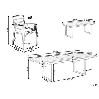 Beliani Essgruppe für 8 Personen aus Aluminium Modern VALCANETTO/TAVIANO  