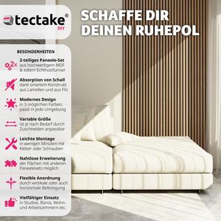 Tectake 2er Set Akustikpaneele Sonic Wall Holzoptik  