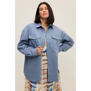 Studio Untold  Camicia di jeans dal taglio oversize con ricami, collo da camicia e maniche lunghe 