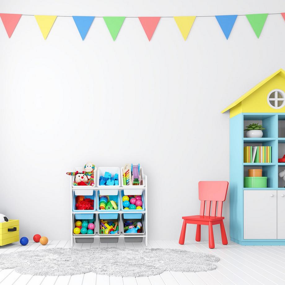 B2X Kinderregal mit 9 Schubladen und Motiv  