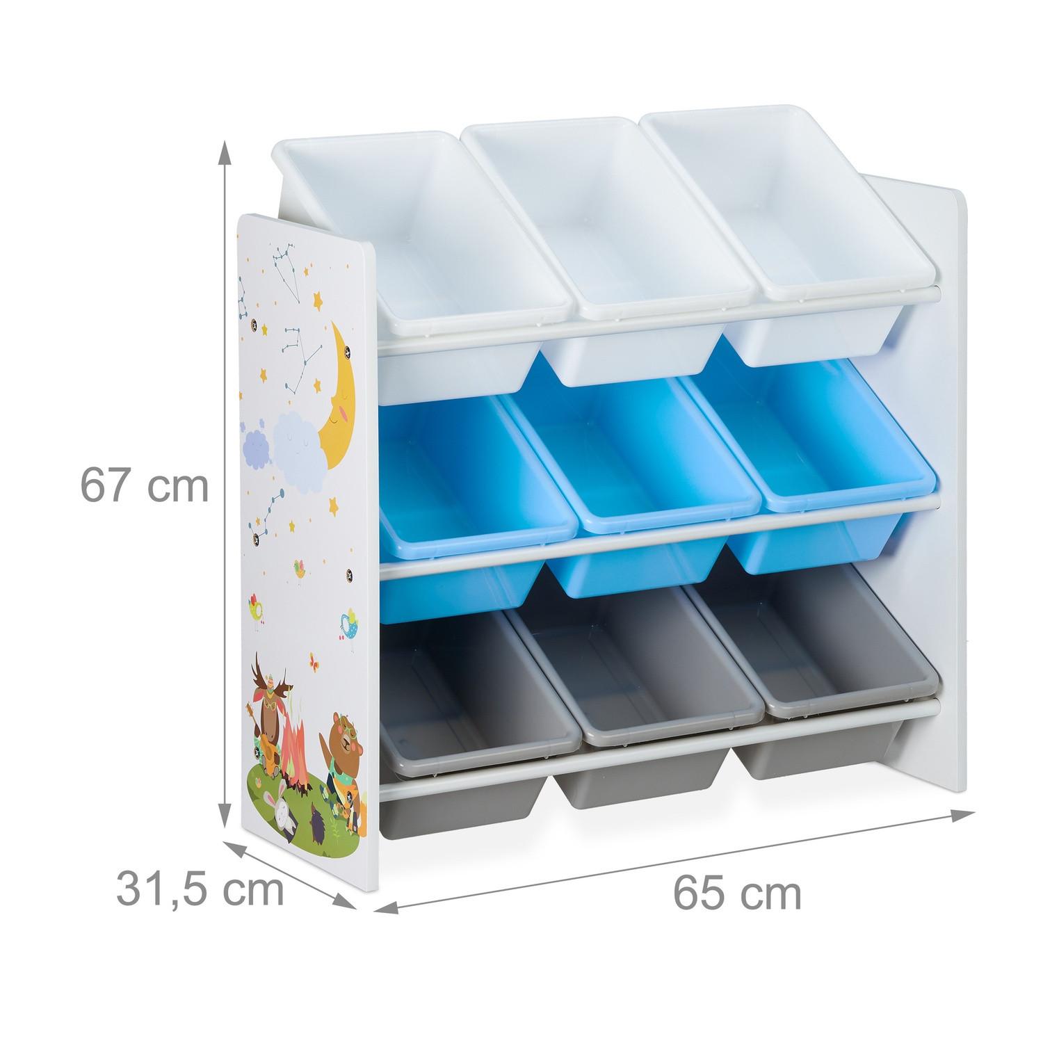 B2X Etagère pour enfants avec 9 tiroirs et motif  