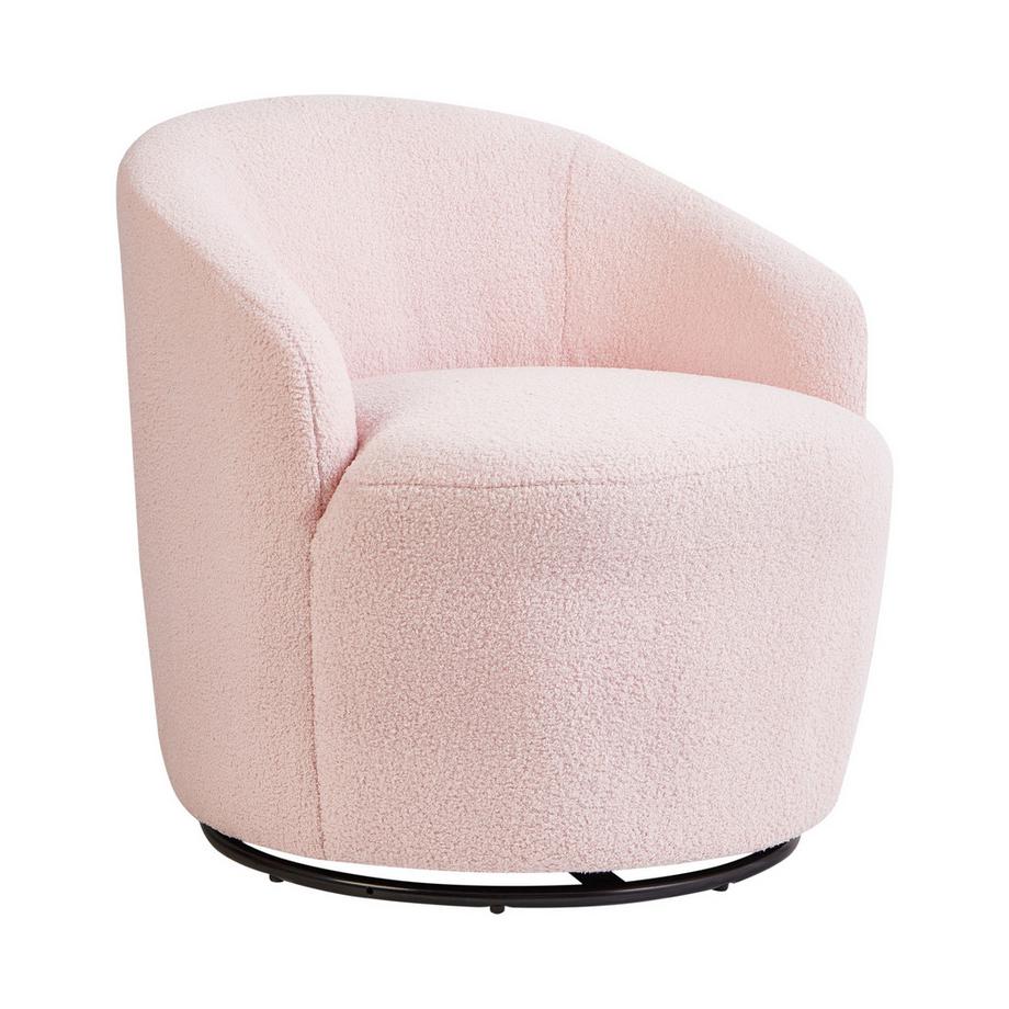 Beliani Fauteuil pivotant en Bouclé Rétro DAVIK  