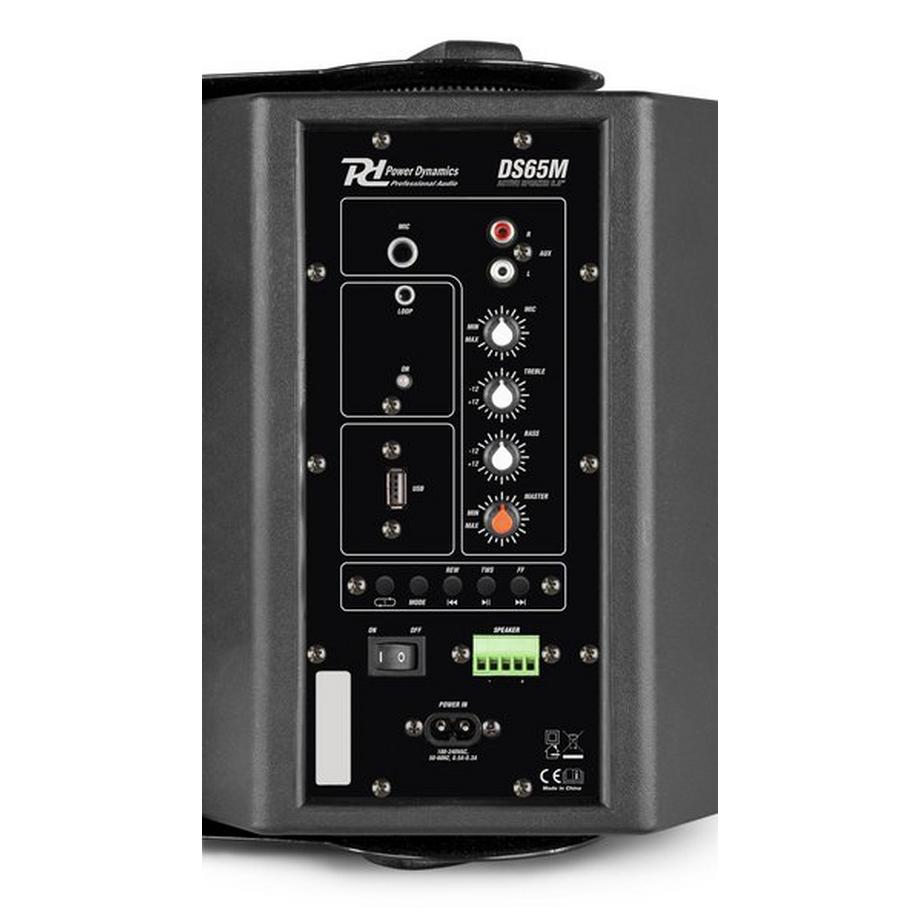 Power Dynamics  Power Dynamics DS65MB Lautsprecher 2-Wege Schwarz Verkabelt & Kabellos 60 W 