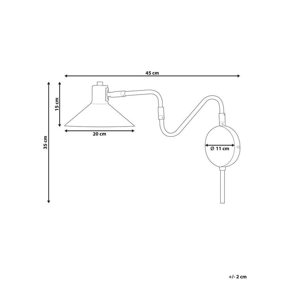 Beliani Wandlampe aus Stahl Minimalistisch BALIEM  