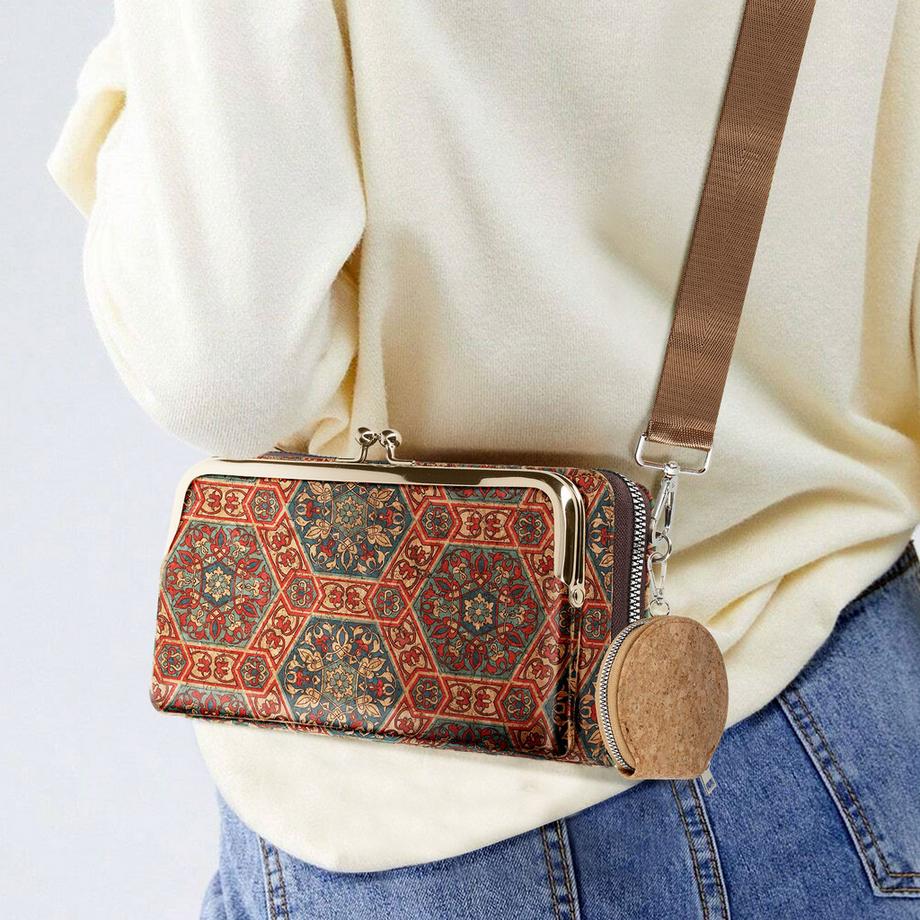 Avizar Borsetta Telefono EcoCork Sughero Motivo Mandala  