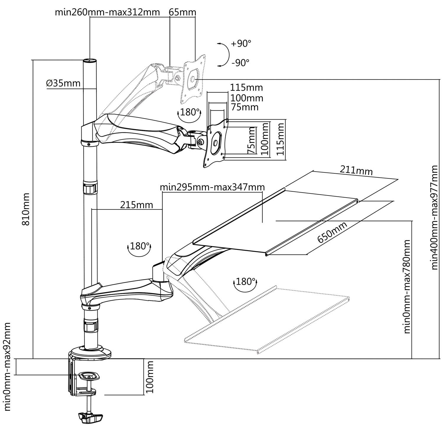 LogiLink  Workstation Sitz-Steh 13-27" 