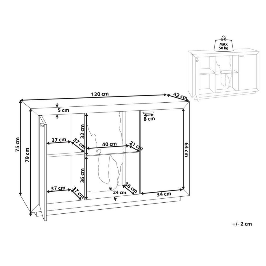 Beliani Schrank aus MDF-Platte Boho MARANA  