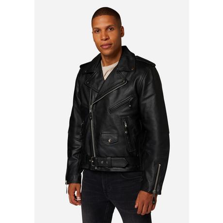 RICANO  Veste en cuir pour hommes style Brando - Perfecto avec col revers 