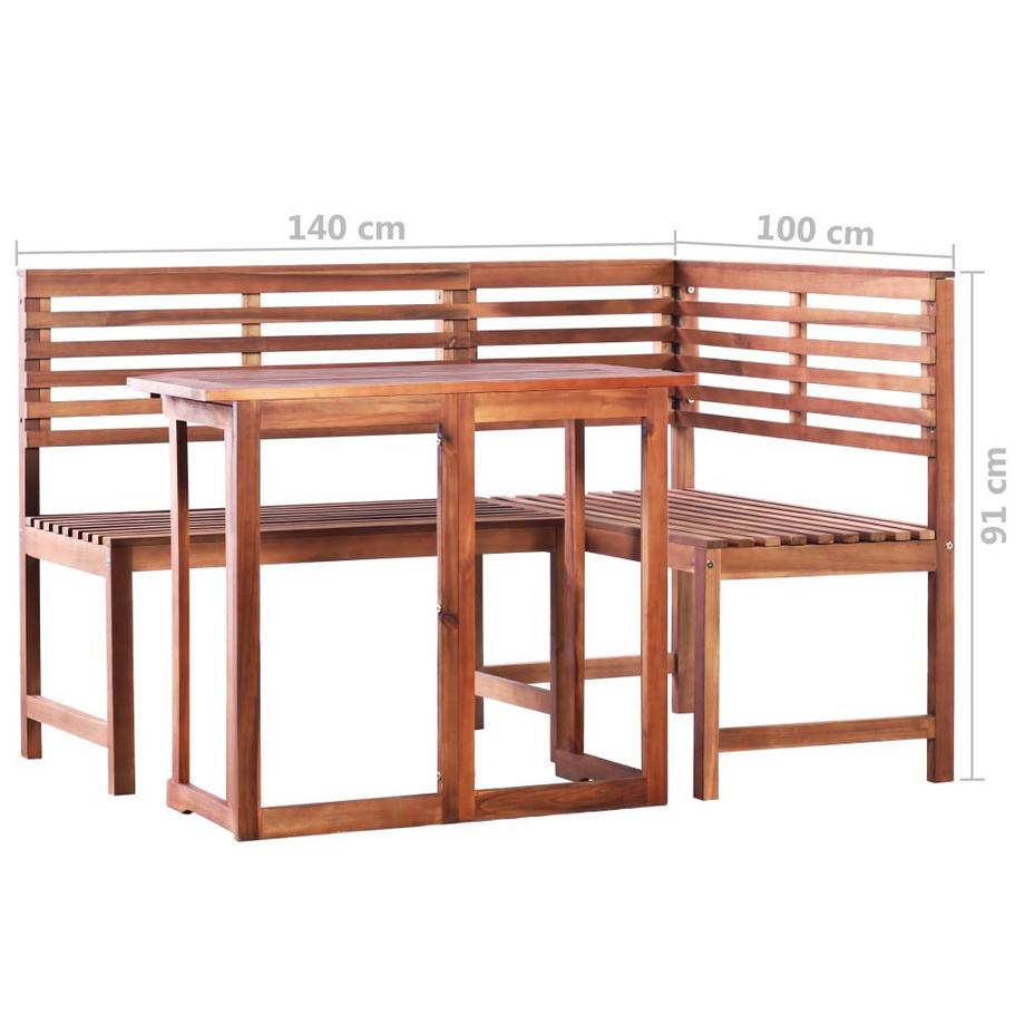 VidaXL Ensemble table et banc bois  