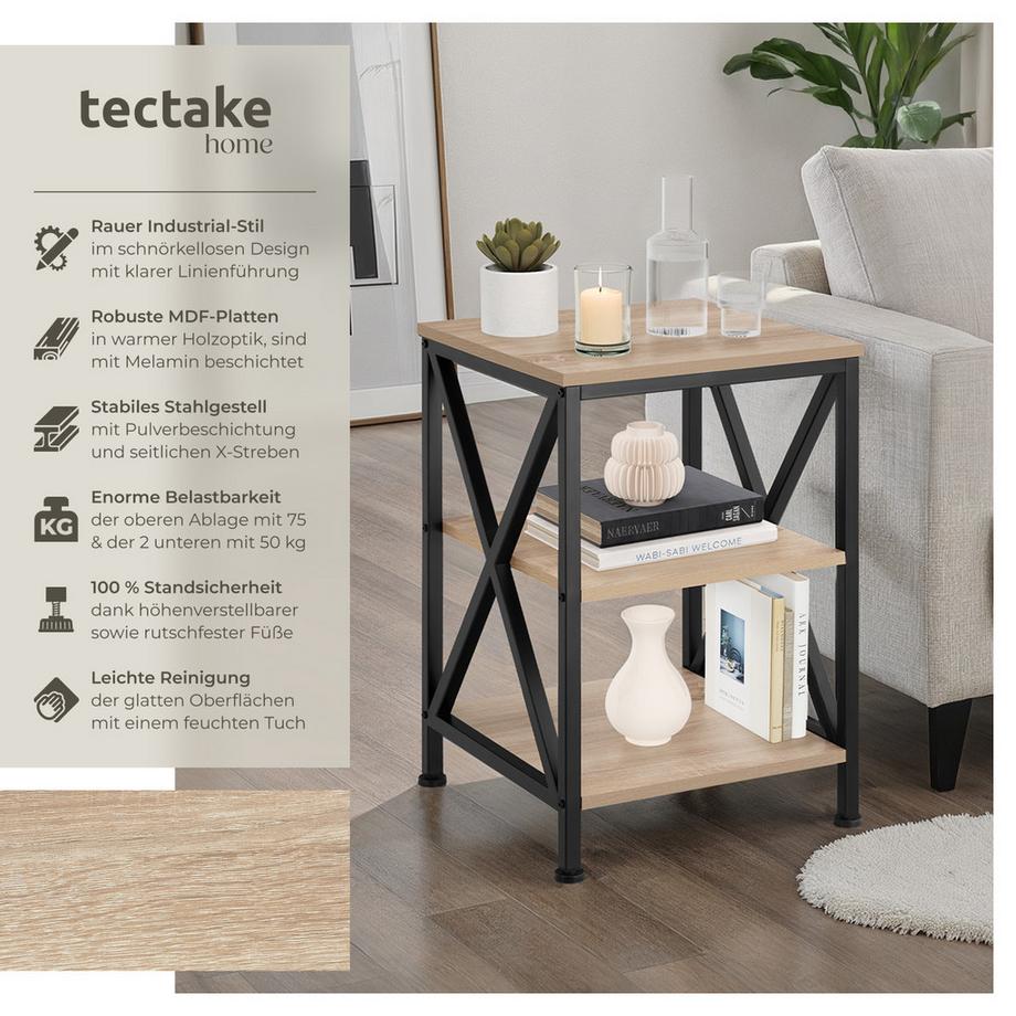 Tectake Table d'appoint NOTTINGHAM style industriel  