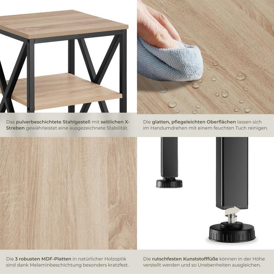 Tectake Table d'appoint NOTTINGHAM style industriel  