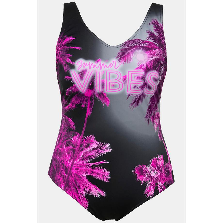 Ulla Popken Costume da bagno Summer Vibes senza coppe arricciatura  