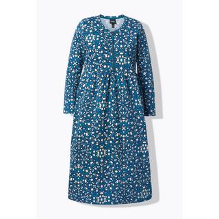 Ulla Popken Robe Midi Sweat A-Line Col Rond Manches Longues  