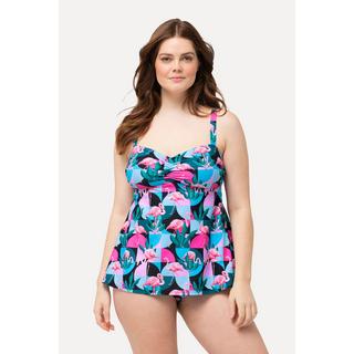 Ulla Popken Tankini Stampa Fenicottero Coppe Morbide Spalline Regolabili  