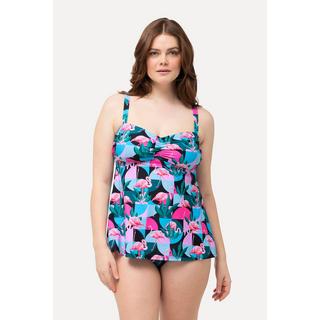 Ulla Popken Tankini Stampa Fenicottero Coppe Morbide Spalline Regolabili  