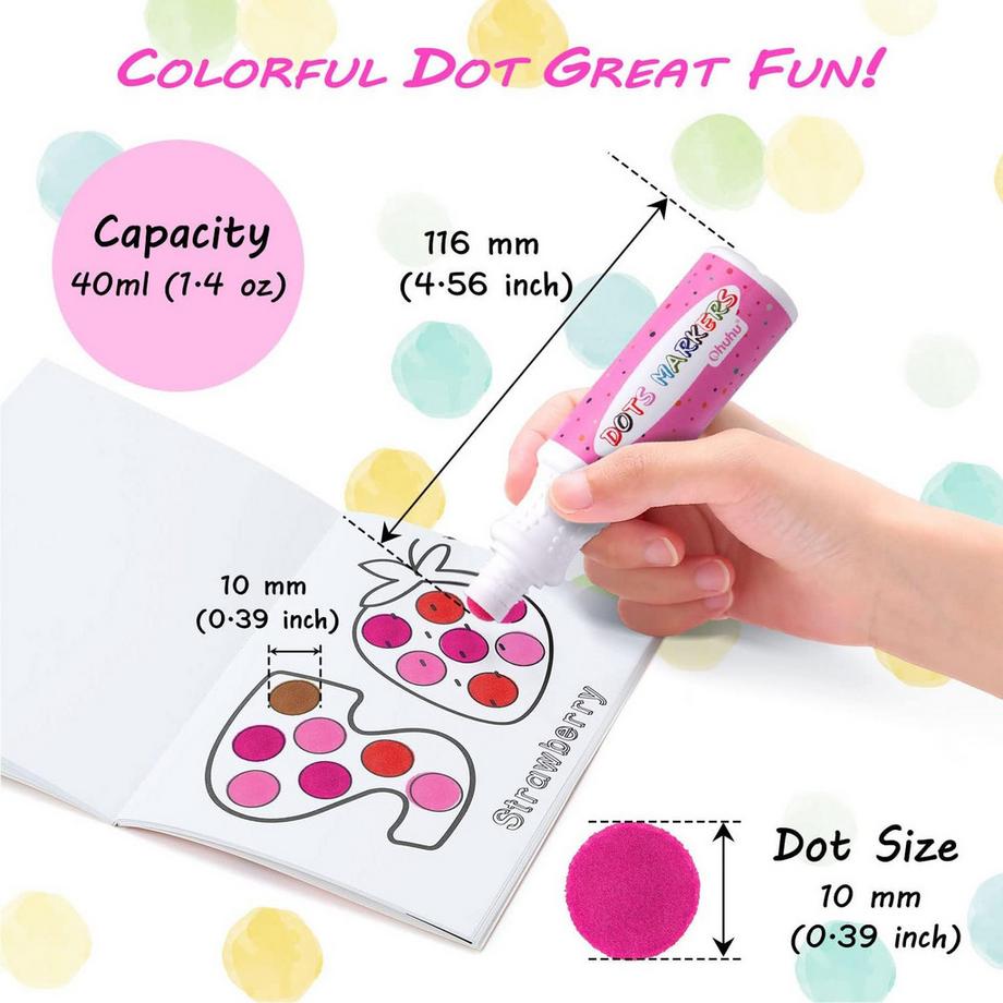 Ohuhu  Dot Markers (shuttle art waschbare punktmarker) - 12 farbige Bingomarker 