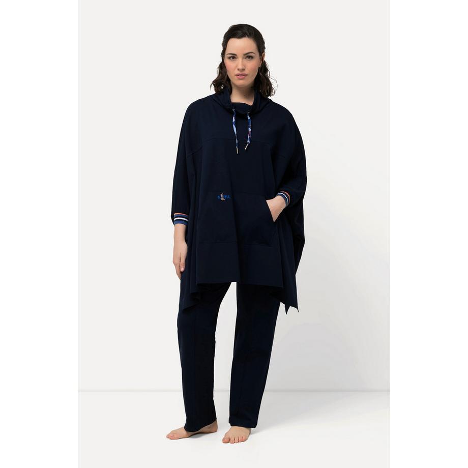 Ulla Popken Loungewear Poncho Oversized Stehkragen Langarm  
