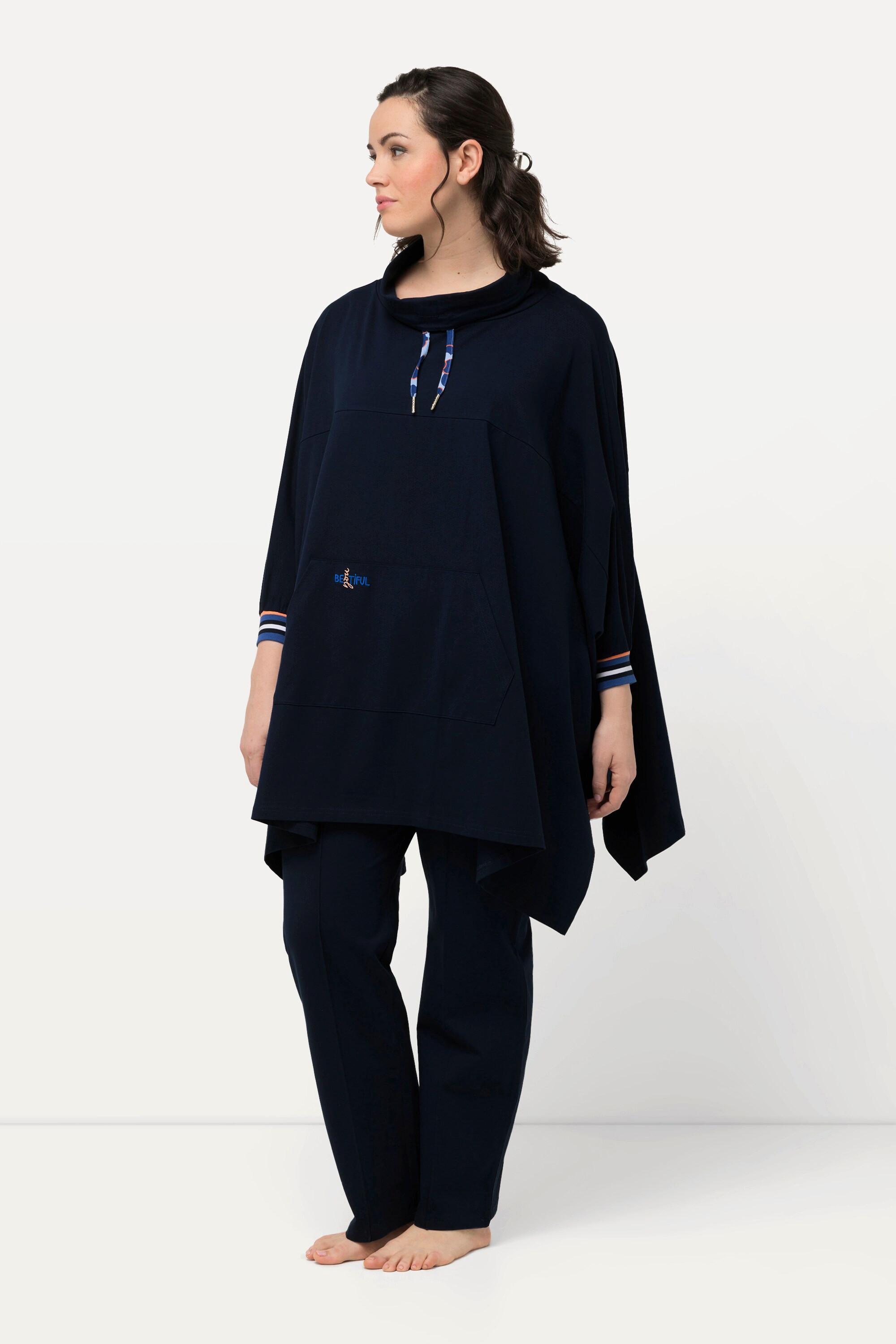 Ulla Popken  Loungewear-Poncho, oversized, Stehkragen, Langarm 