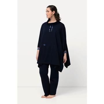 Loungewear-Poncho, oversized, Stehkragen, Langarm