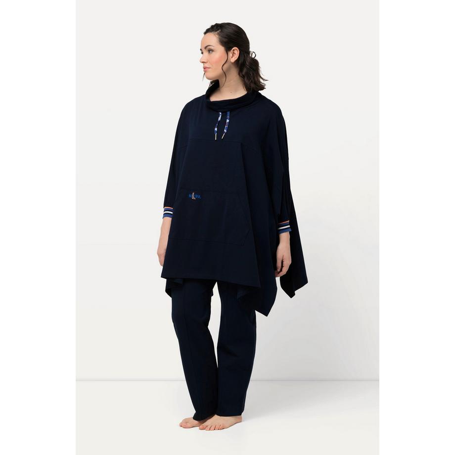 Ulla Popken Loungewear Poncho Oversized Stehkragen Langarm  