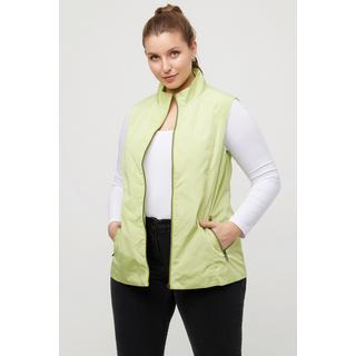 Ulla Popken  Gilet con collo alto, cuciture decorative e tasche con zip 