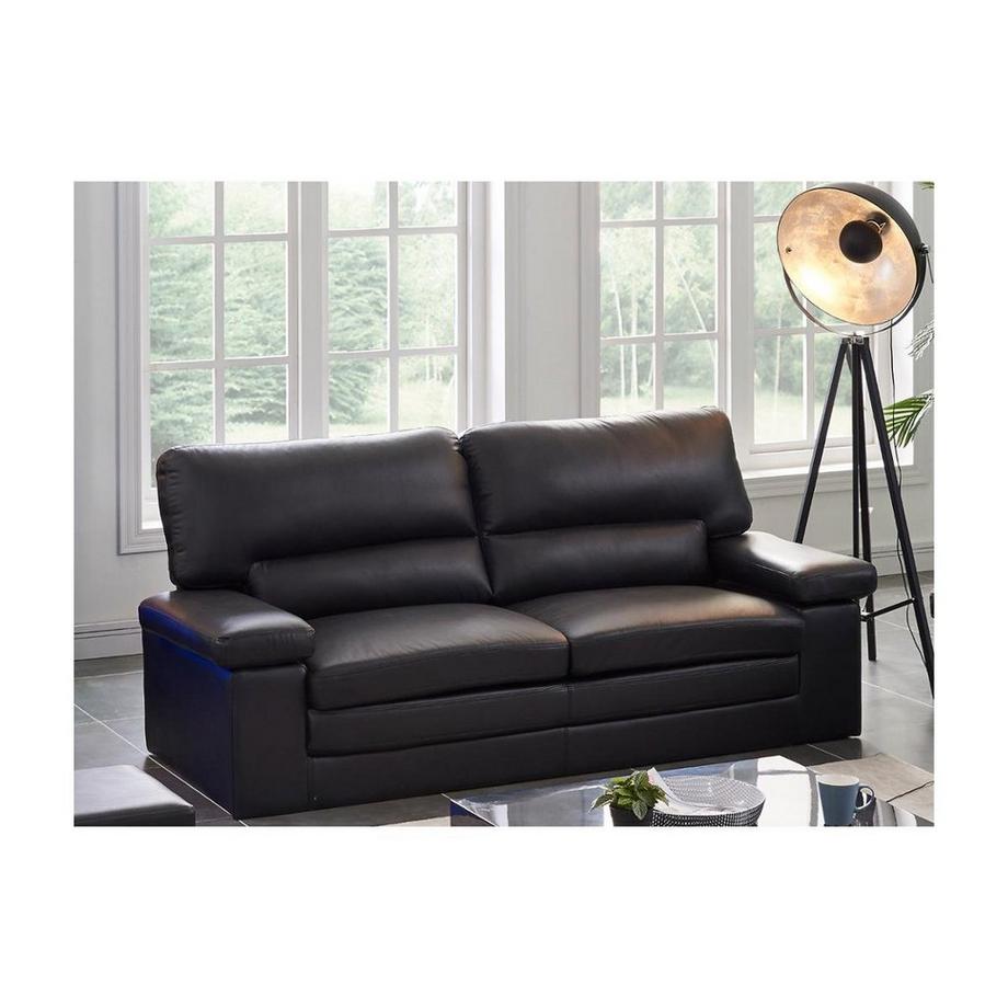 Vente-unique Divano 3+2 posti in pelle di bufalo Nero MIMAS  