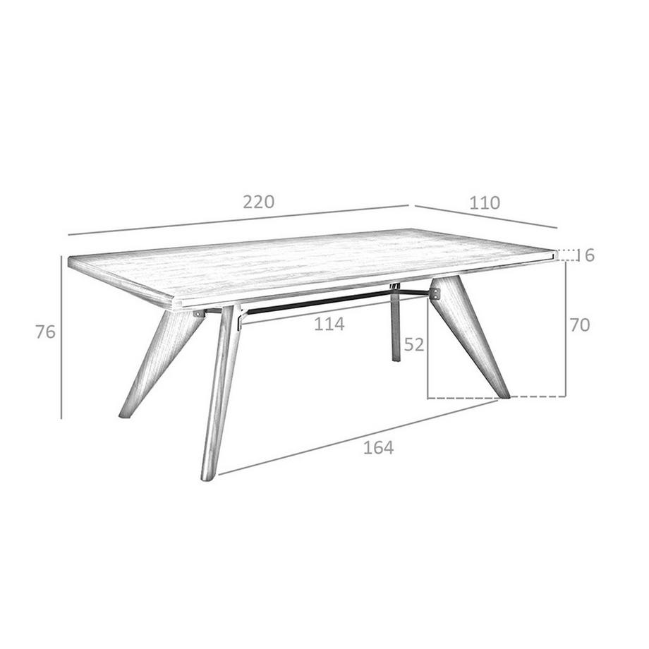 ANGEL CERDA Esstisch Rechteckig Walnuss aus walnussfarbenes Holz  