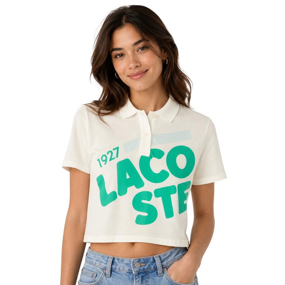 LACOSTE Maglietta Polo corta con stampa grafica  