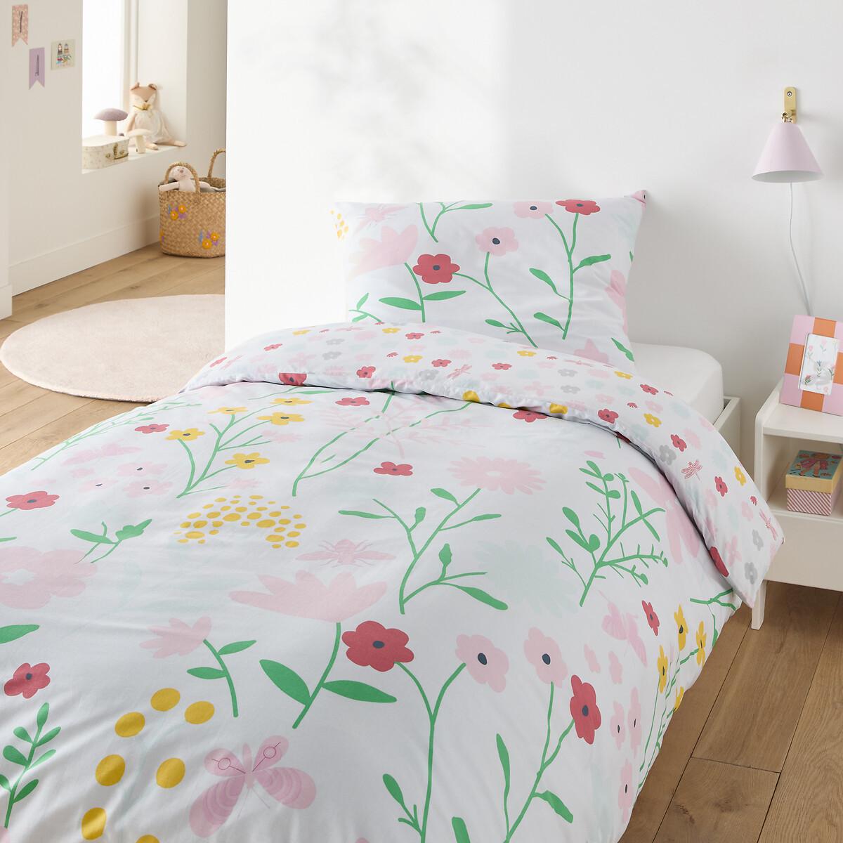 SO'HOME Parure de lit Fleurs avec taie d'oreiller rectangulaire  