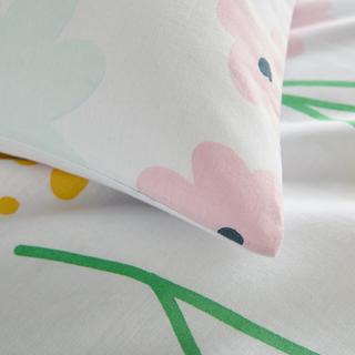 SO'HOME Parure de lit Fleurs avec taie d'oreiller rectangulaire  