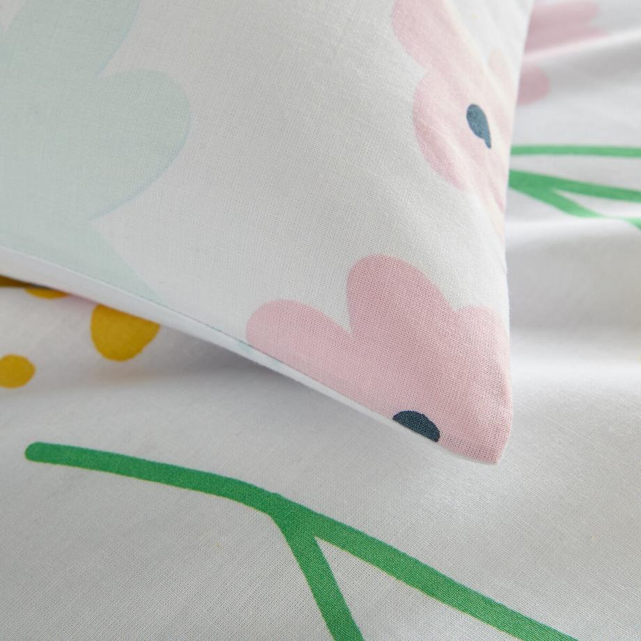 SO'HOME Parure de lit Fleurs avec taie d'oreiller rectangulaire  