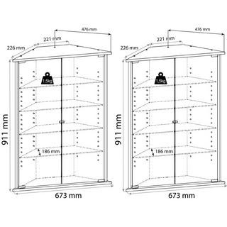 VCM Bois verre vitrine vitrine de collection en verre vitrine d'angle vitrine stand Vecko XL  