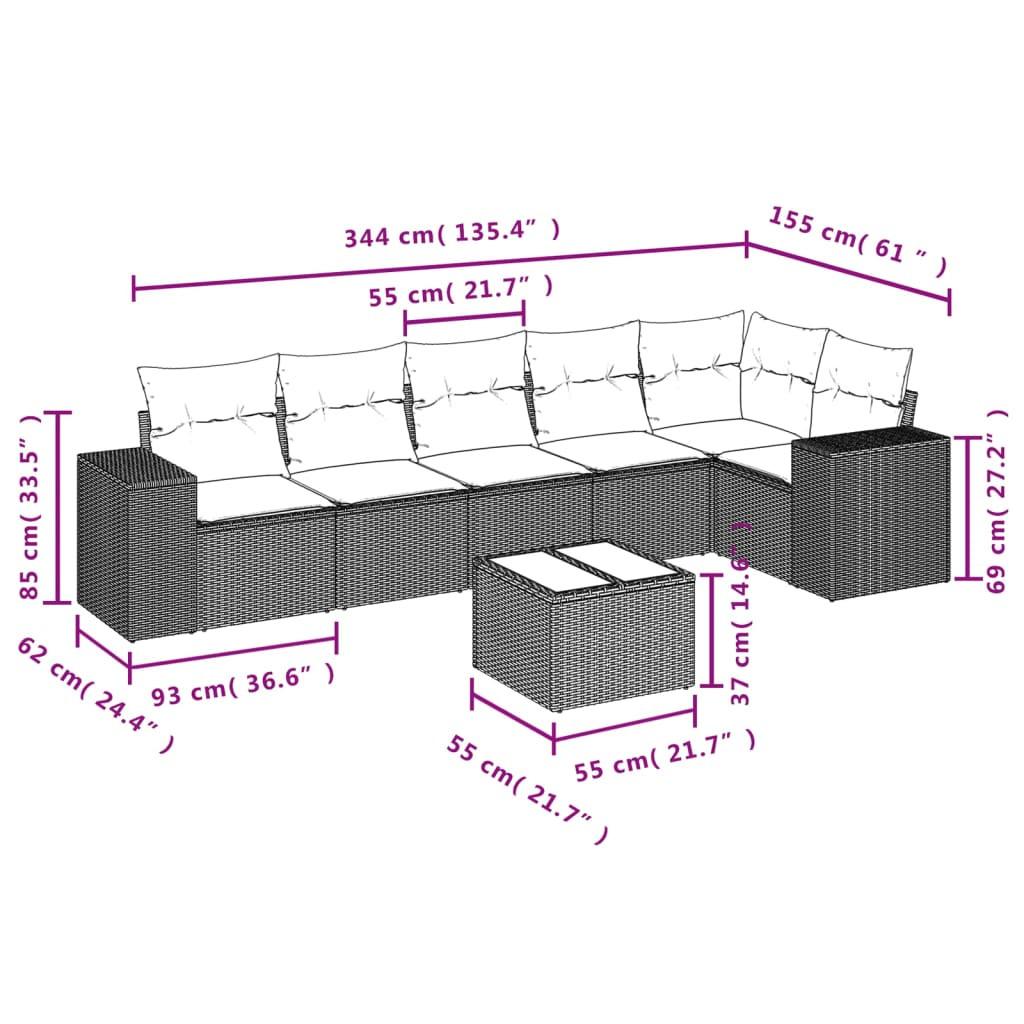 VidaXL Ensemble de canapés de jardin rotin synthétique  