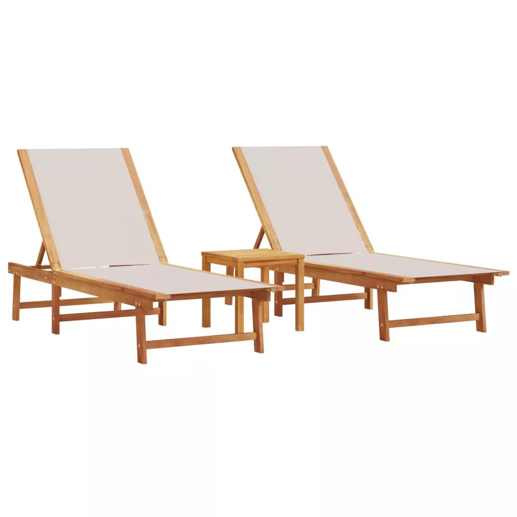VidaXL - Sonnenliege akazienholz, One Size, Grau