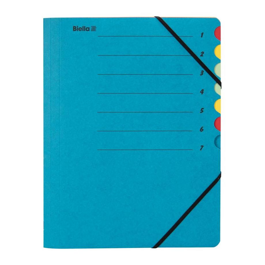 Biella Pult- und Ordnungmappe A4 A4 7-teilig mit Gummiband  