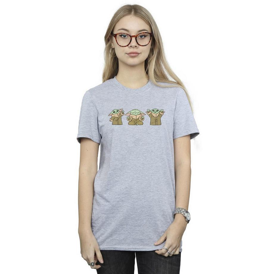 STAR WARS The Mandalorian Grogu Trois Singes Sages T-Shirt  