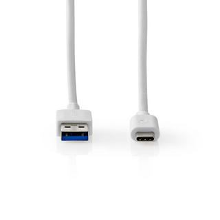 Nedis  Câble USB | USB 3.2 Gen 1 | USB-A mâle | USB-C™ mâle | 60 W | 5 Gbps | Nickelé | 1,00 m | Rond | PVC | Blanc | Boîte 