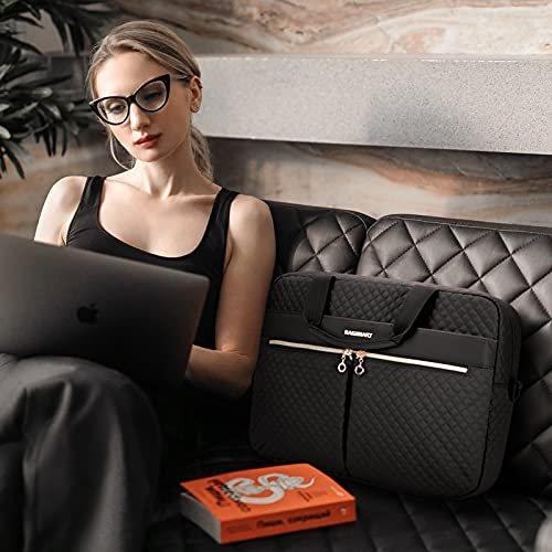 Only-bags.store  Sac pour ordinateur portable, porte-documents 17,3 pouces, grand sac pour ordinateur portable, sac d'ordinateur, bureau, voyage, affaires, noir 