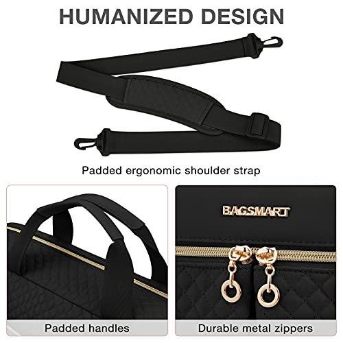 Only-bags.store  Sac pour ordinateur portable, porte-documents 17,3 pouces, grand sac pour ordinateur portable, sac d'ordinateur, bureau, voyage, affaires, noir 