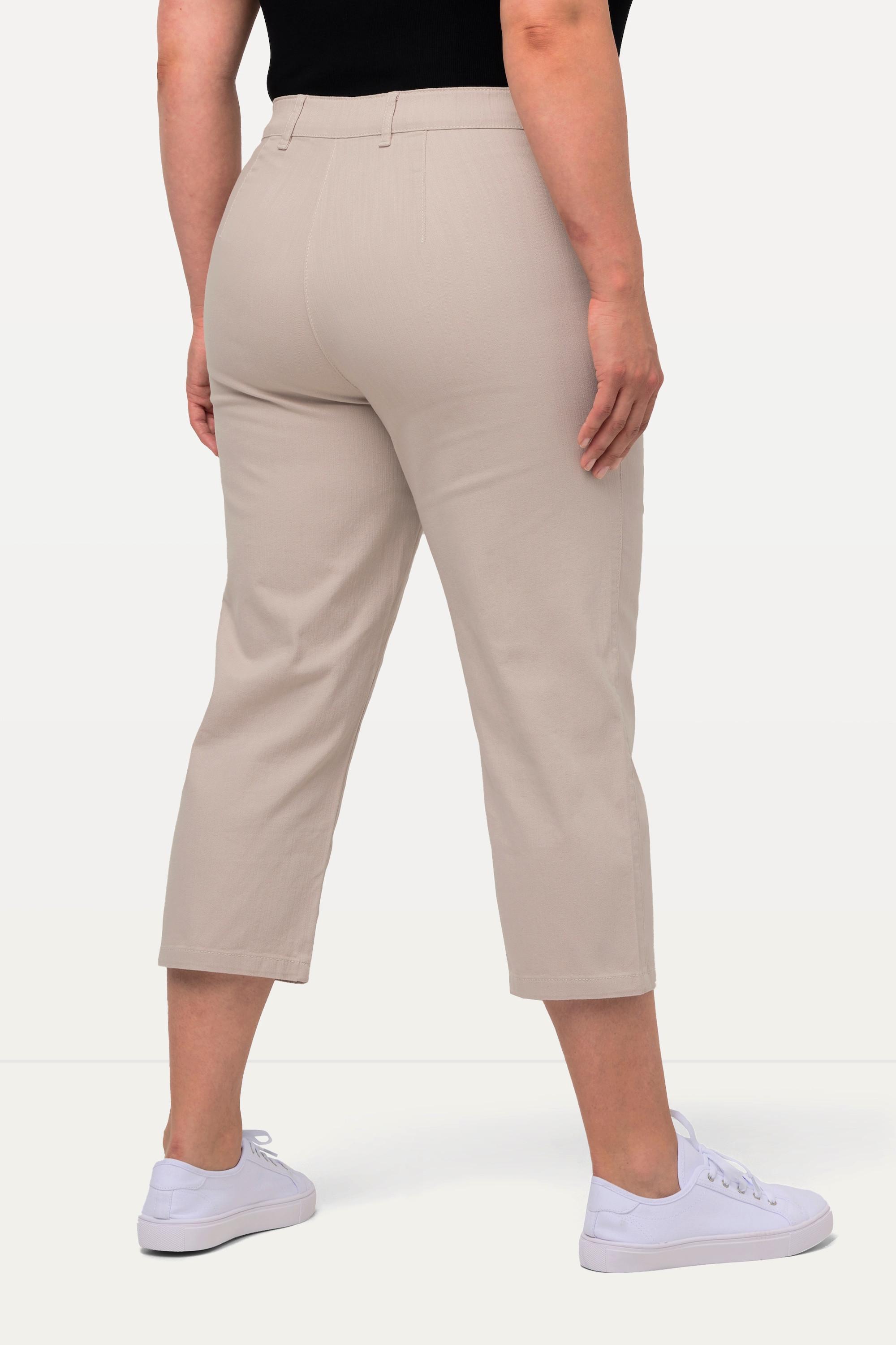 Ulla Popken  Pantalon Mony, longueur au mollet. Poches zippées et tissu stretch 