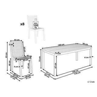 Beliani Set da pranzo per 8 persone en Legno d'acacia certificato FSC® Rustico OMBRIANO  