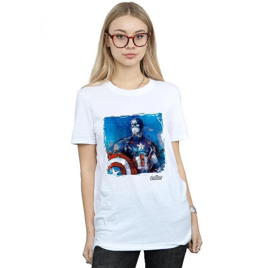 MARVEL Captain America Avengers T-Shirt Stampata  