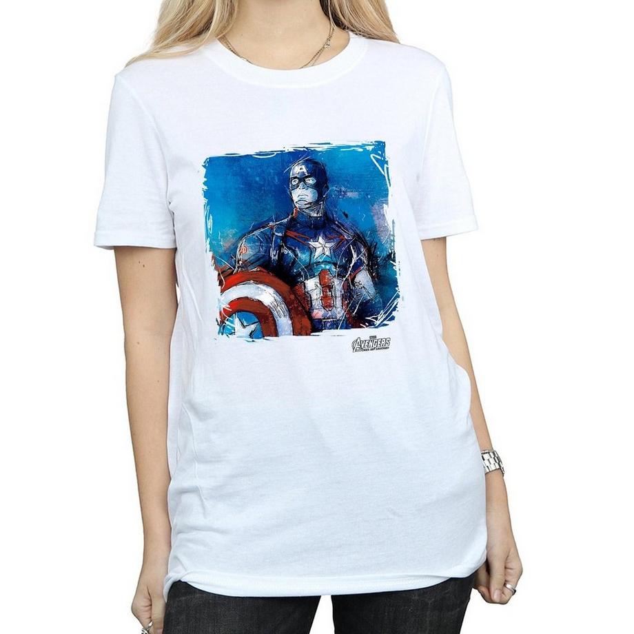 MARVEL Captain America Avengers T-Shirt Stampata  