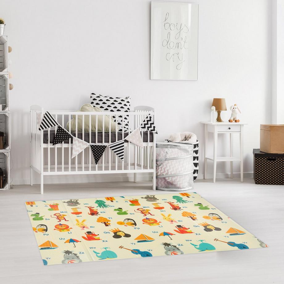 Northix Faltbare Spielmatte Tiere, Straße, ABC  