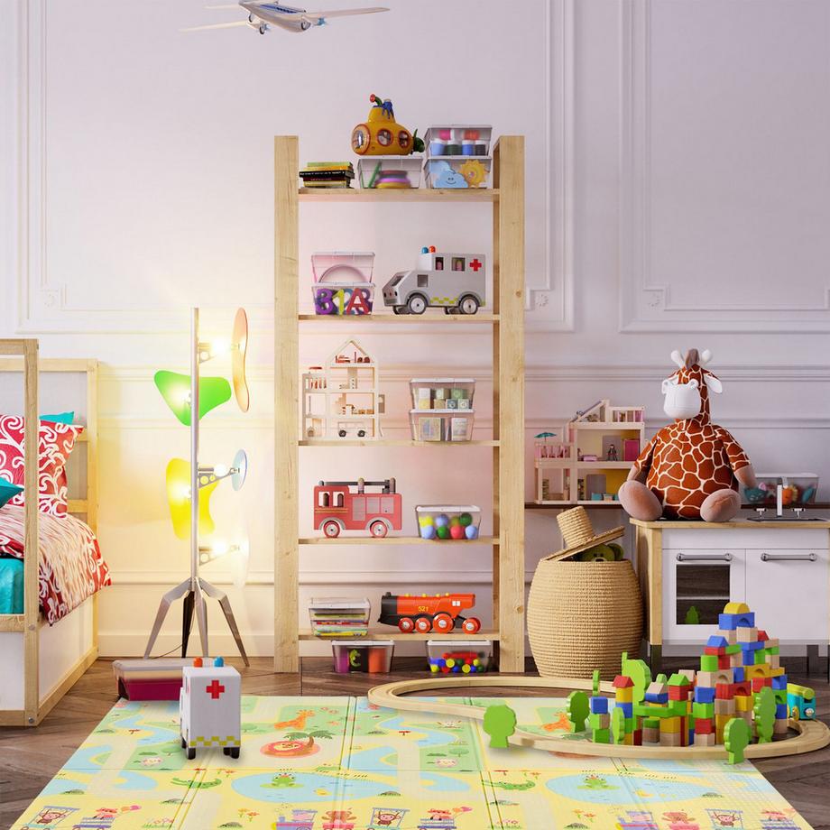 Northix Faltbare Spielmatte Tiere, Straße, ABC  