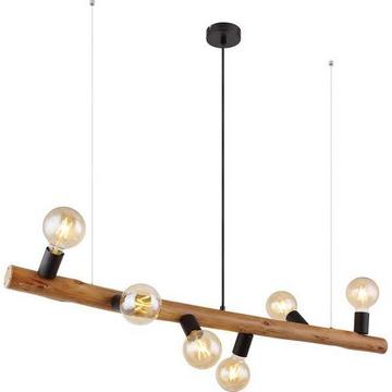 Lampe à suspension Kira bois brun foncé 6xE27