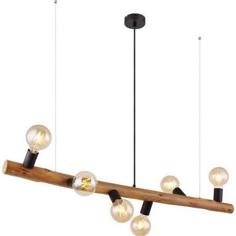 mutoni Lampe à suspension Kira bois brun foncé 6xE27  