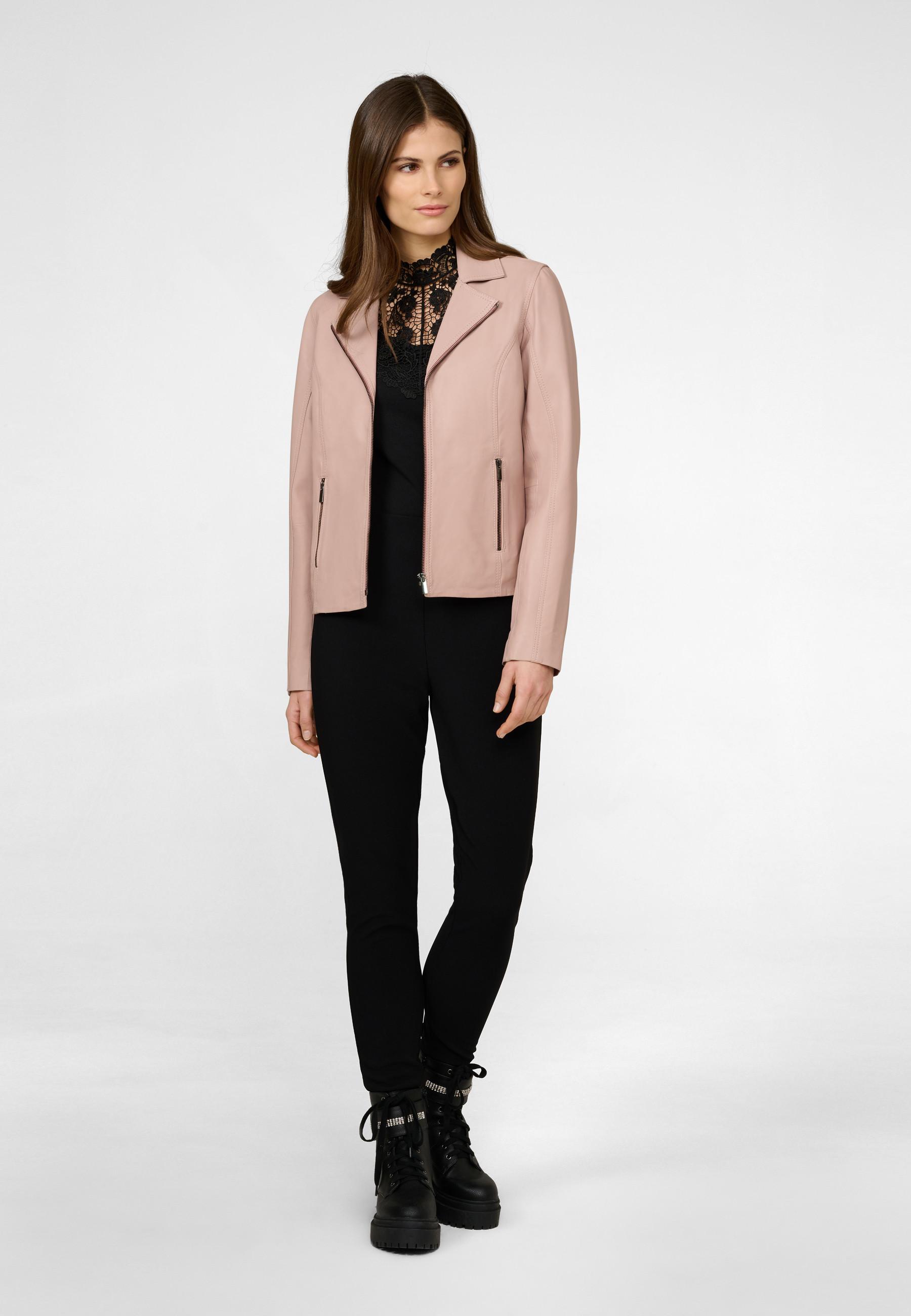 RICANO  Veste en cuir s Amelie, style classique avec col revers 