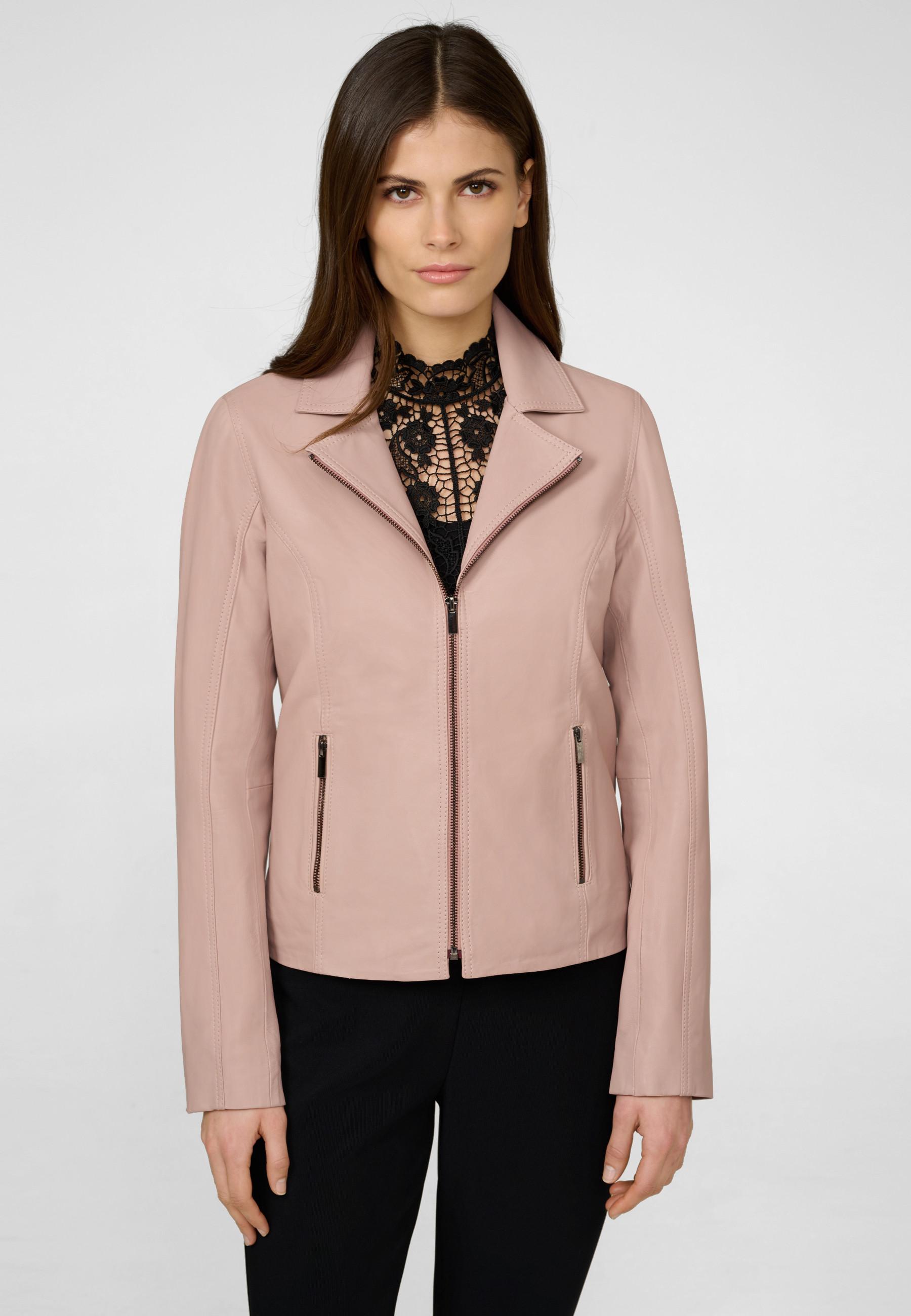 RICANO  Veste en cuir s Amelie, style classique avec col revers 