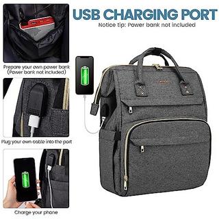 Only-bags.store Zaino impermeabile per laptop da 15.6 pollici con porta di ricarica USB  